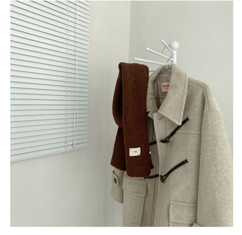 Contenant de la laine ~ Nouvelle écharpe en cachemire imitant un œuf gluant doux de couleur unie pour la chaleur hivernale en tricot de tempérament coréen_voghion.com