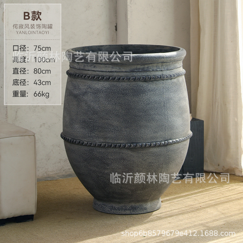 Color gris de comercio exterior de cemento retrógrado paisaje maceta decoración de gran vasos de flores aterrizaje gran arte de maceta