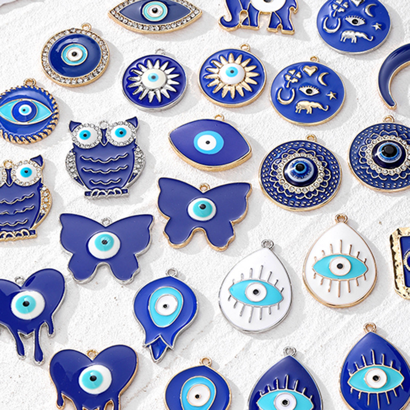 19 * 24mm Jewelry Making Size 10 PCS/Package 19 * 24mm Alloy Devil's Eye Polished Pendant DIY Jewelry Accessories