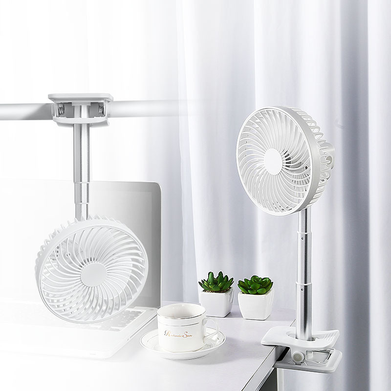 New USB Rechargeable 360-Degree Aluminum Rod Extendable Timer F3 Retractable Camping Fan Clip Fan Desktop Small Fan