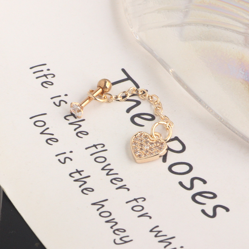 European American Simple Chain Fashion Ear Studs - All-Match Ear Bone Piercing Jewelry for Women, Titanium Steel Ear Pins, Cartilage Earrings detail image 18