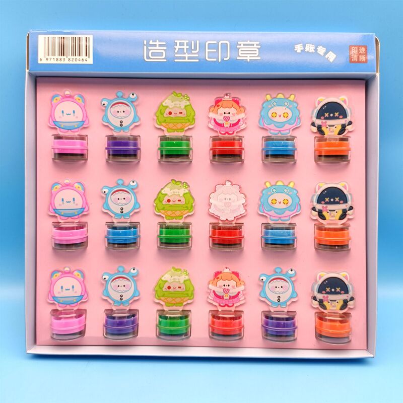 クロスボーダー新ラブブ 18 アクリルシール LABUBU かわいい装飾品子供用スタンプご褒美シールバッチ|undefined