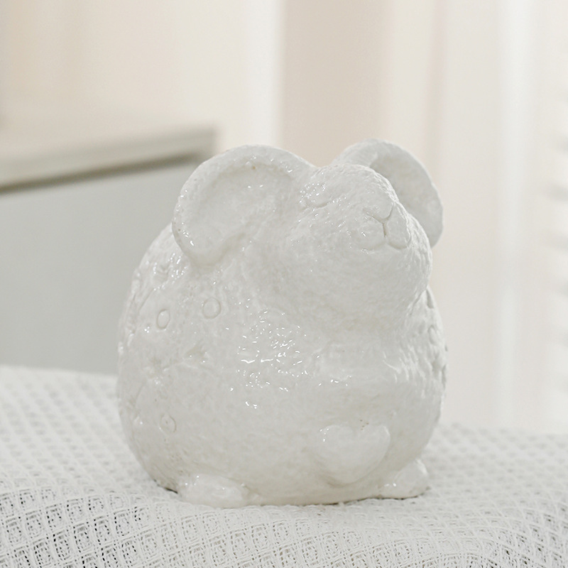 Nórdico abstracto pascua adorable conejo decoración animal blanco minimalista cerámica hogar al por mayor transfronterizo