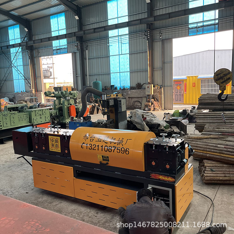 工地架子管直管机小型压轮钢管除锈刷漆修复机 全自动圆管调直机