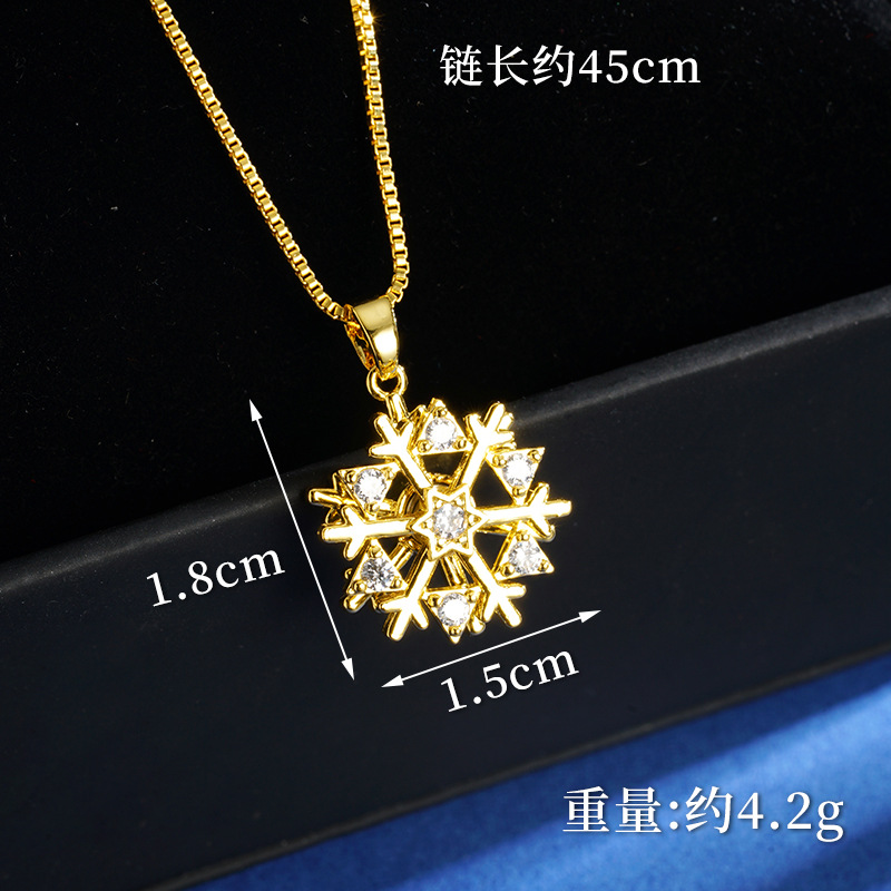 Vietnam oro arado flocos de nieve brillante collar micro diamantes flash dulce anillo Yiwu joyería suministro directo de fábrica