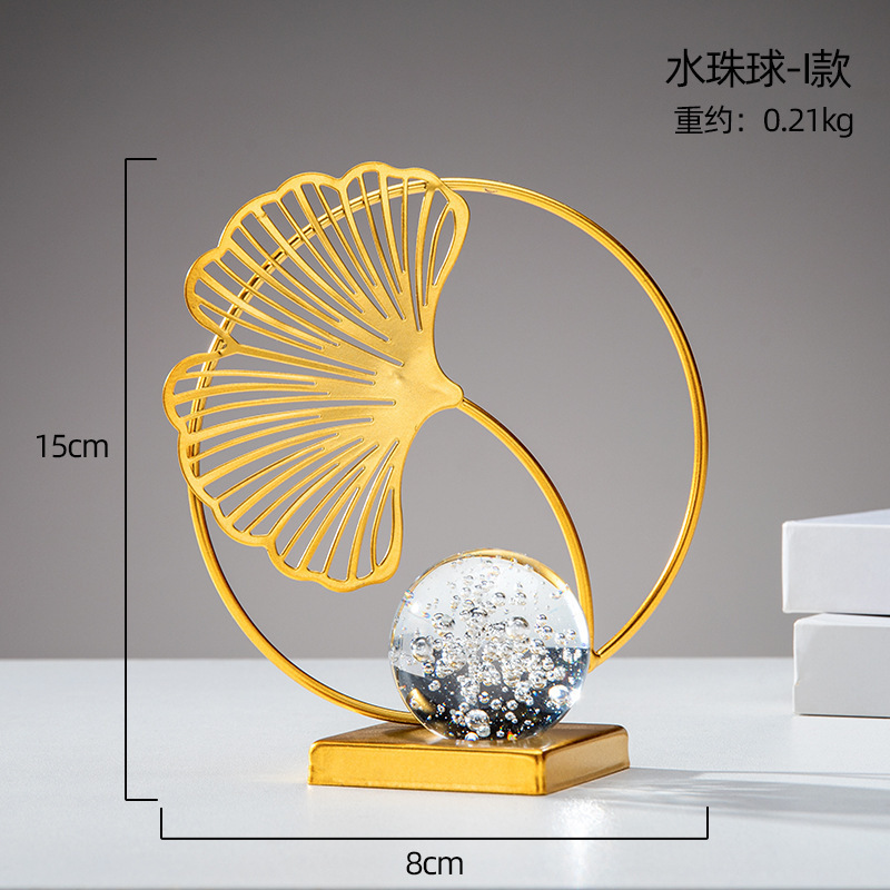 Líneas creativas de metal cristal bola decoración de nicho de alta calidad sala de estar dormitorio oficina decoración de escritorio