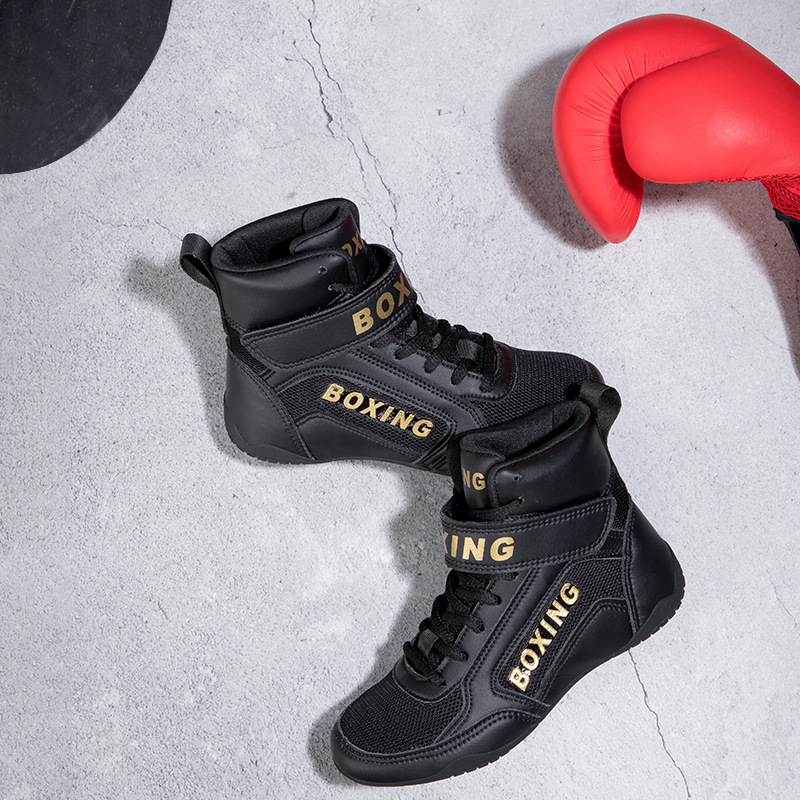 High-Top Boxing Shoes for Men, Women, and Children, Suitable for Sanda, Martial Arts, Mixed Martial Arts Training, Wrestling, and Fitness