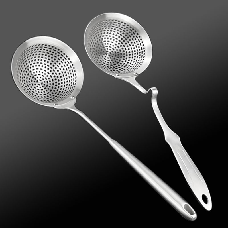 304不鏽鋼漏勺 線漏家用油炸過濾網勺沖孔笊籬網篩廚房大撈勺