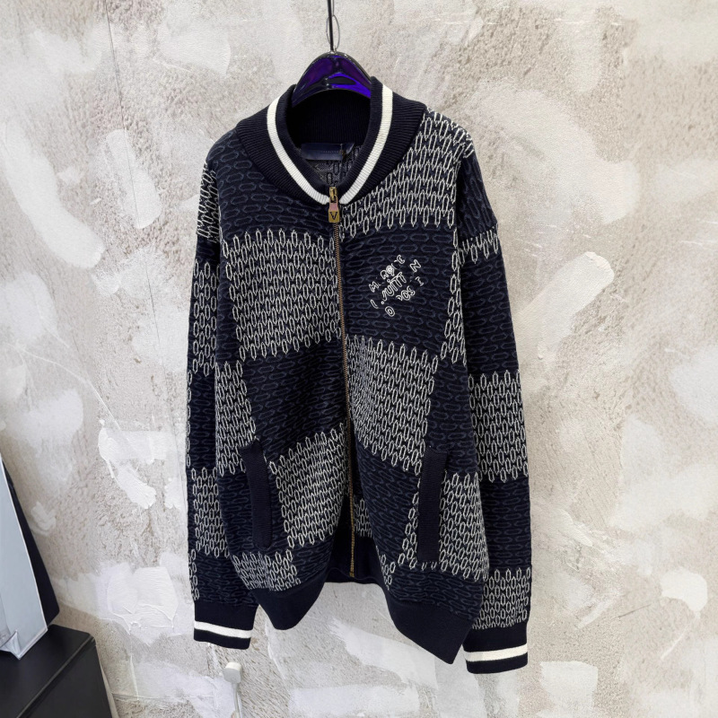 Ceiling Donkey Home 25Fw Autumn/Winter New Checkered Knit Baseball Cardigan Unisex Loose Sweater Casual Jacket Ceiling Donkey Home 25Fw Autumn/Winter New Checkered Knit Baseball Cardigan Unisex Loose Sweater Casual Jacket