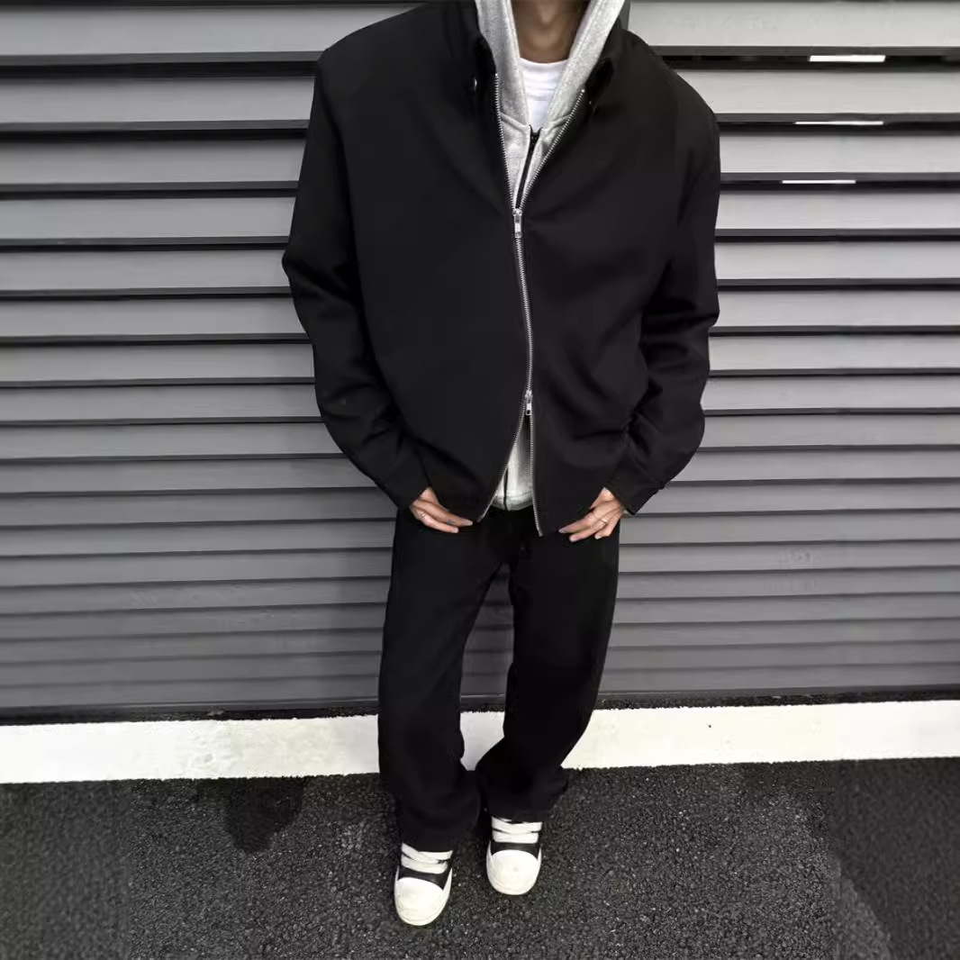 小众cleanfit垫肩行政夹克2024高级感廊形短款飞行员外套男春秋潮