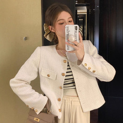 法式小香风外套女早秋2025新款韩系气质名媛高级感小个子短款上衣