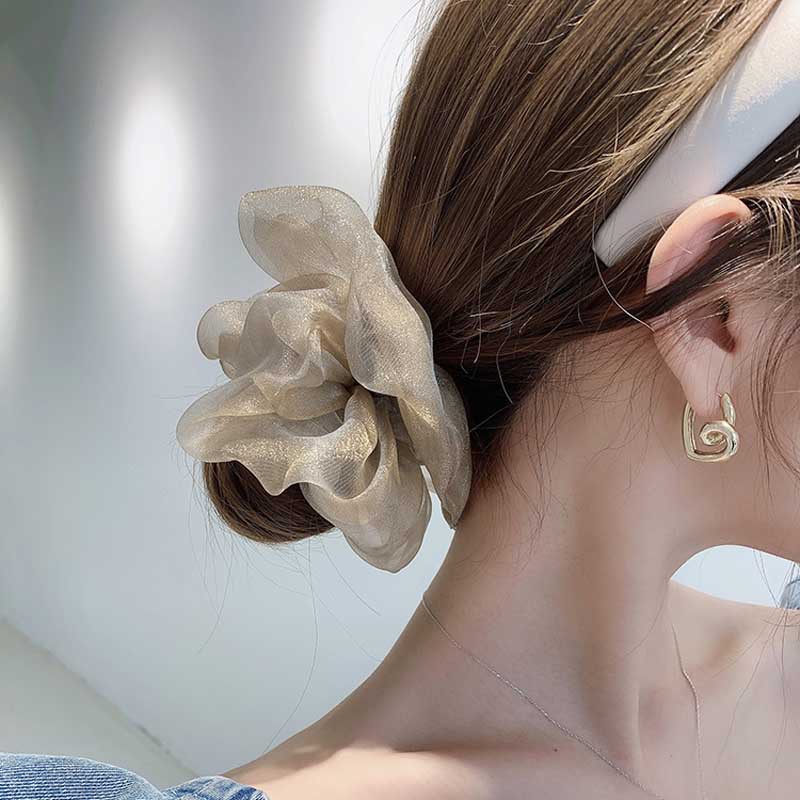 Elegante mesh haar scrunchie voor dames haaraccessoire_voghion.com
