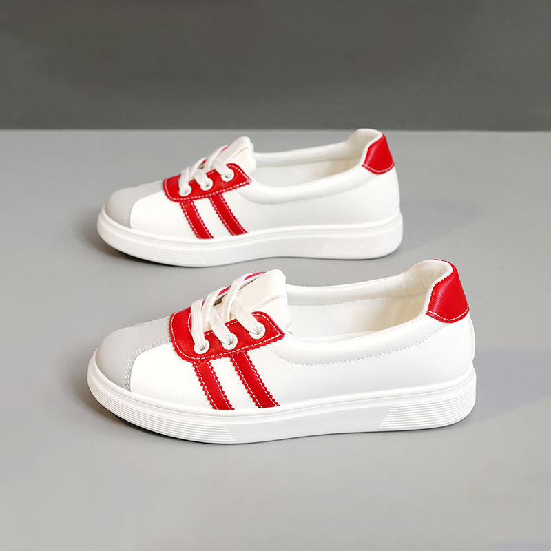 실버 여성 신발 2025 새로운 봄과 가을 얕은 입 운동화 슬립 온 임산부 포레스트 검프 화이트 신발 여성 커플