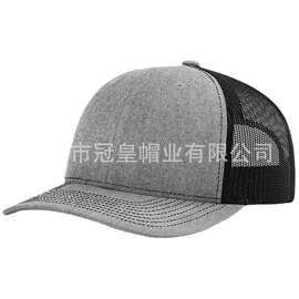 跨境卡车司机帽平板卡车网帽子透气防晒棒球帽微曲鸭舌帽光板网帽