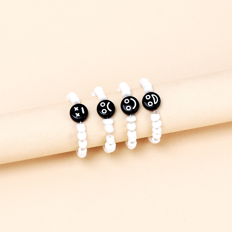 Cute  Face Plastic Bead Beaded Rings display picture 4