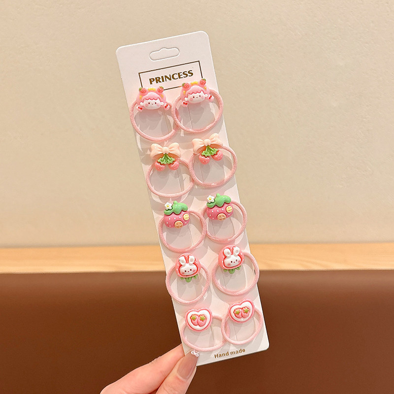 Caricatura encantadora anillo de pelo pulgar no daña el cabello de los niños correa de correa pequeña cuerda de cabello para niñas cuerda de cabello