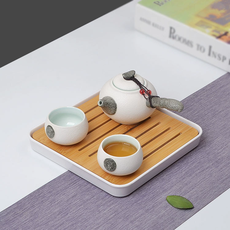 Ceramic teapot for hotel, handheld tea set for traveling