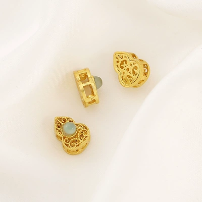 Jade, Gold-Plated Gourd Round Beads, Zərgərlik ara hissələri - 31-natural-blue-water-jade-hollow-gourd-bead-7510mm-55mm-thick-15mm-hole-sold-individually