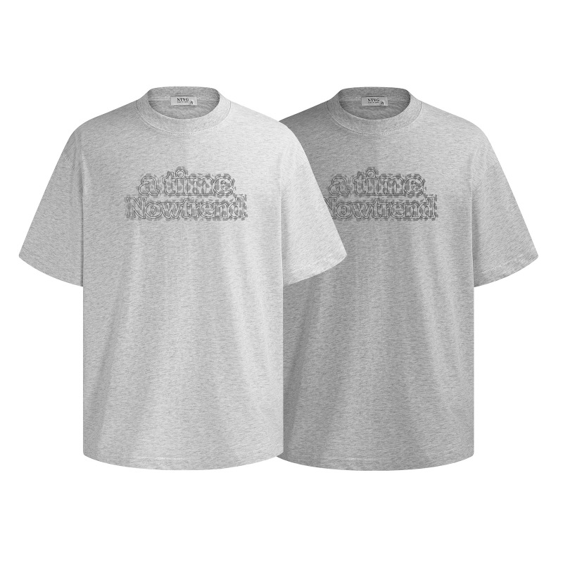 アメリカのレトロな重複アルファベットプリント半袖tシャツ男性夏のトレンドoversizeカップルの上着|undefined