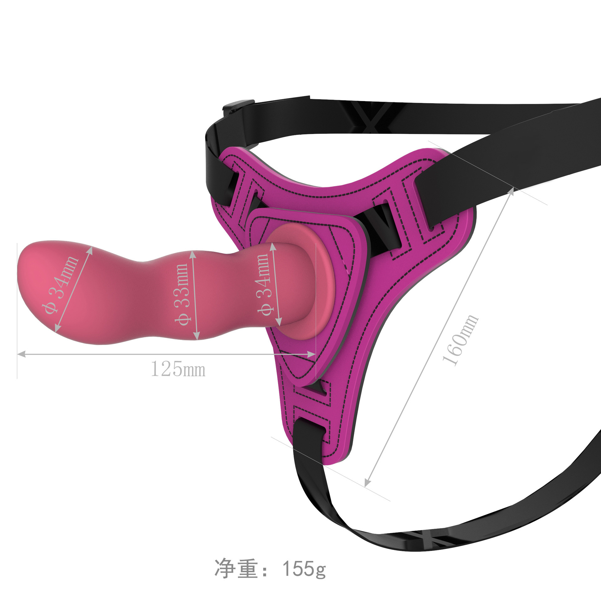Wearable Strap-on Silicone Pants with Red Dual Dildo Design for Couples — detail image 10