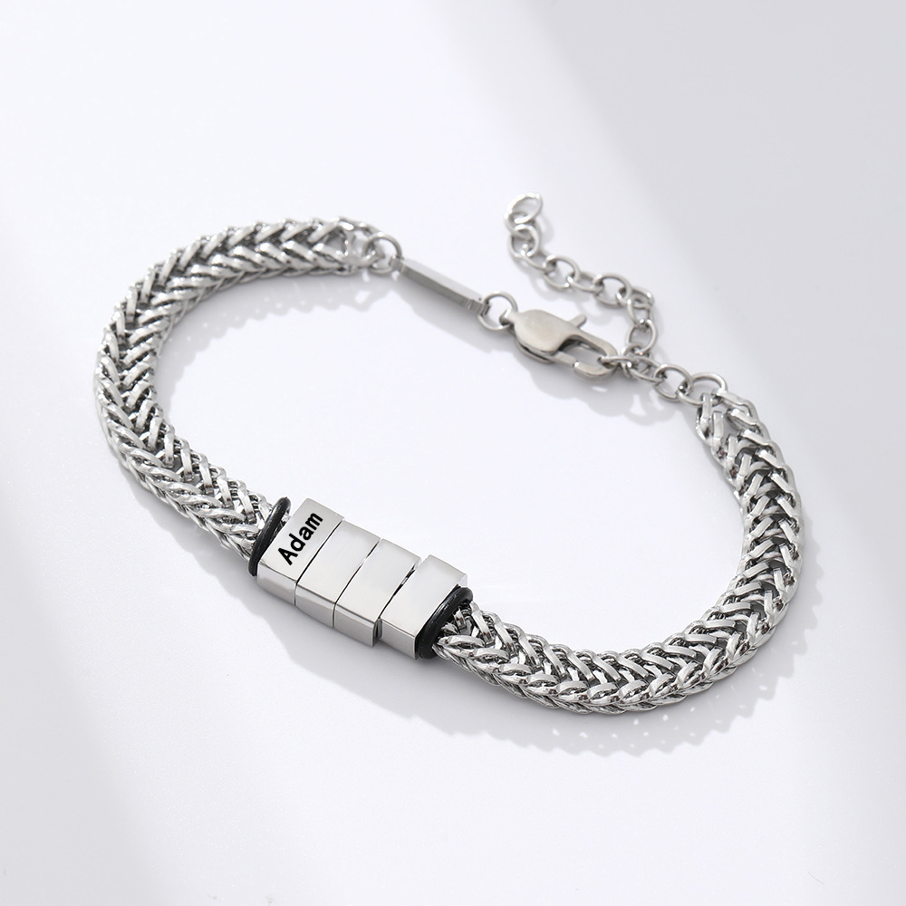 Steel bracelet, beads, 1 pieces