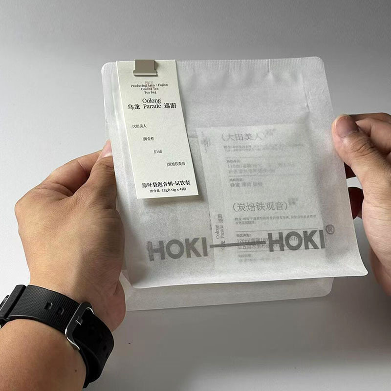HOKI-HOKI茶叶自封包装袋 环保半透明米纸小泡袋外包装袋