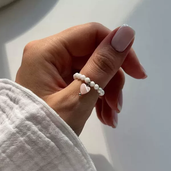Korean-style Niche Love Shell Food Finger Ring All-match Design Sense Bracelet Ring Women's Instagram Popular Stacked Ring