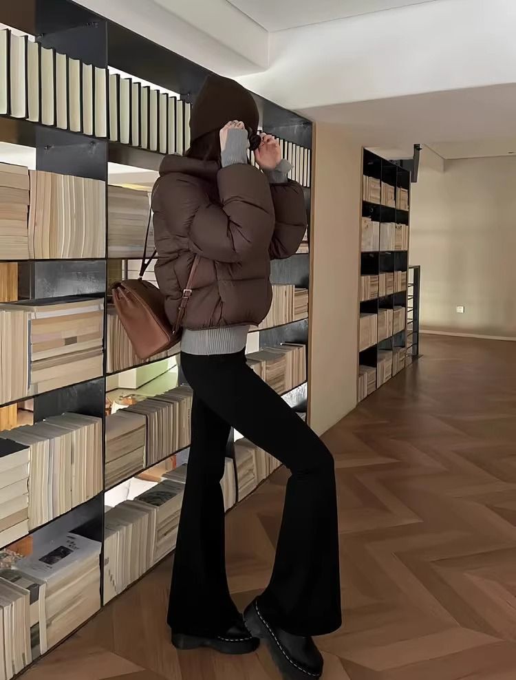 Short High-waisted Down Jacket For Petite Women Kendall Jenner Style_voghion.com