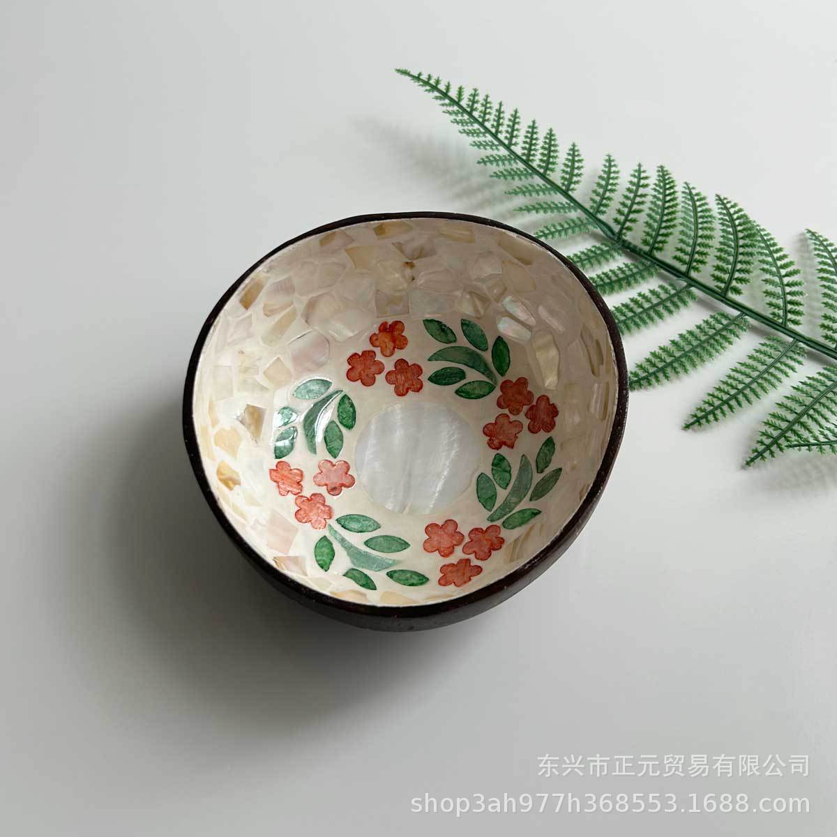 Tazón de coco, bandeja de almacenamiento de llaves de puerta de entrada, conchas de coco, tazón de cubiertos, decoración del hogar, bandeja de almacenamiento de dulces, semillas de melón