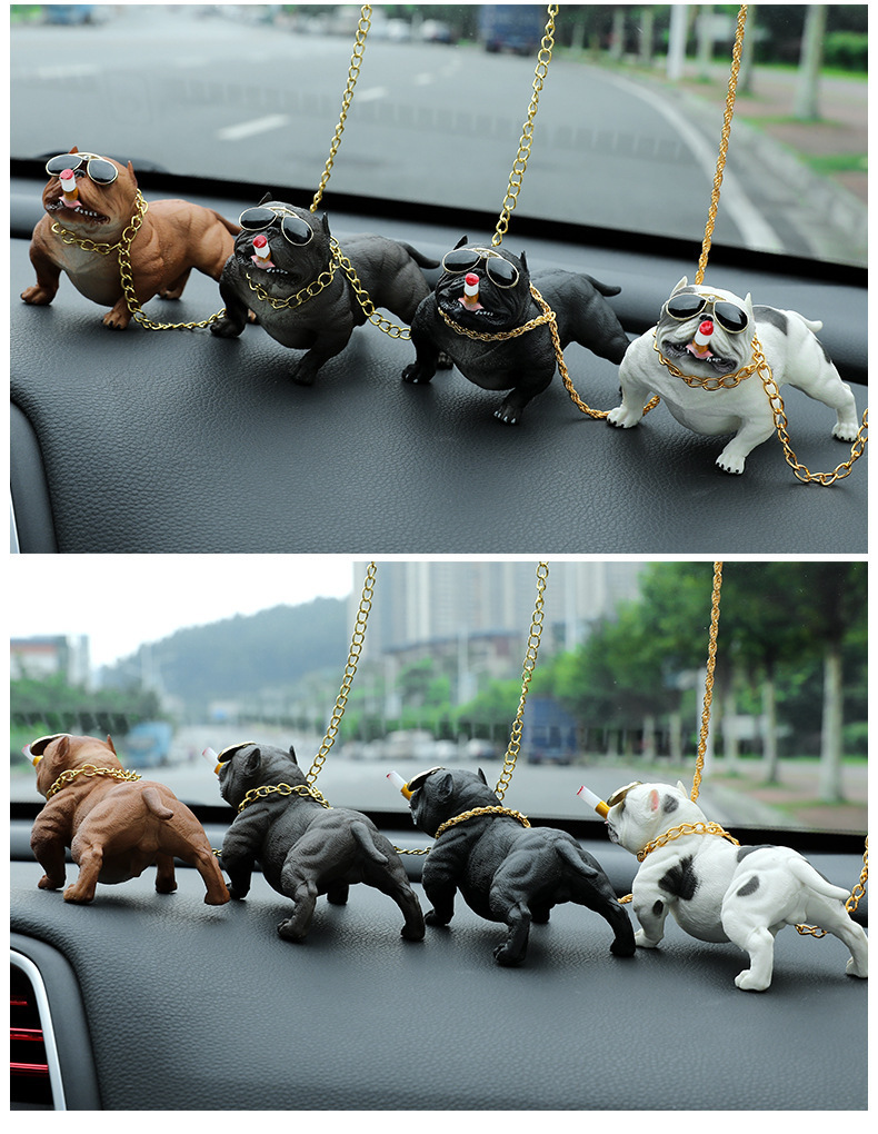Tiktok Internet Celebrity Car Accessory Oversized Bully Dog Dashboard Decoration Car Interior Ornament
