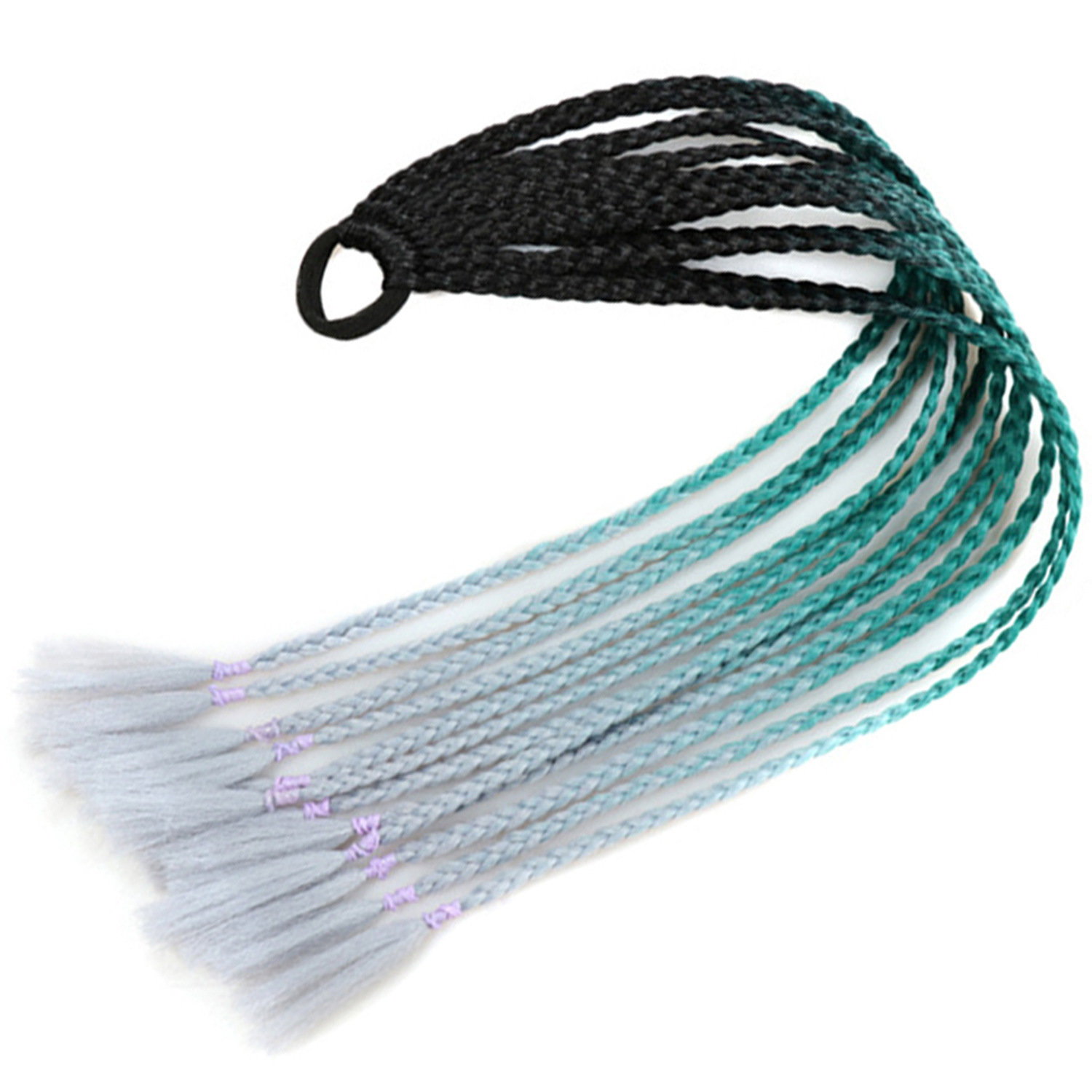 Trenzas de color de tres hebras de cola de caballo de tela de alta temperatura de seda sucia trenzas de cabello tipo peluca