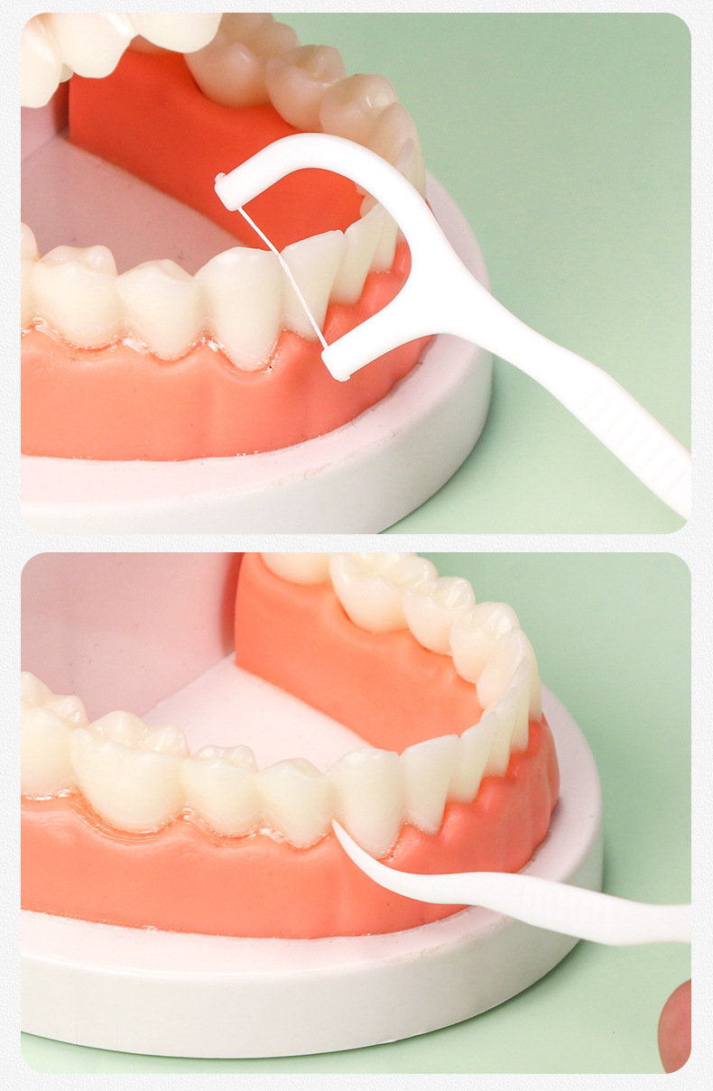 一次性塑料牙签牙线高拉力细滑牙线棒便携式牙线盒剔牙线50支盒装详情11