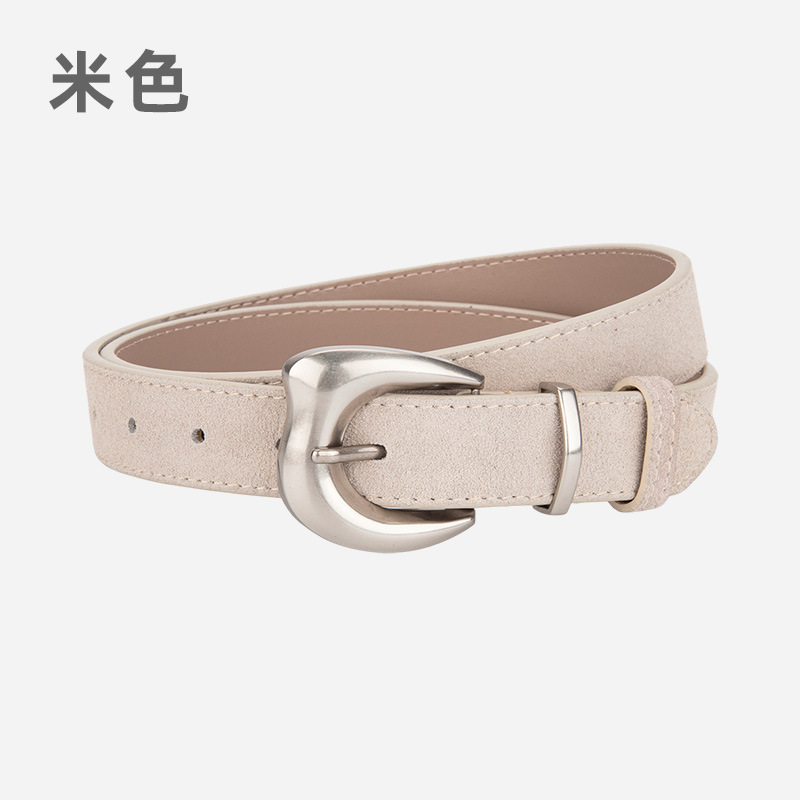韩版流行反绒皮带女士辣妹风搭配裙子牛仔裤带真皮复古磨砂腰带女|undefined