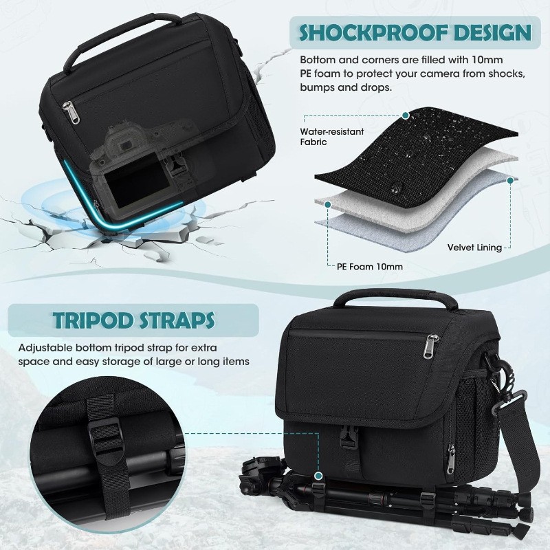 Amazon nuevo fotógrafo pequeño bolso de cámara pequeño bolso de hombro de cámara SLR bolso de hombro