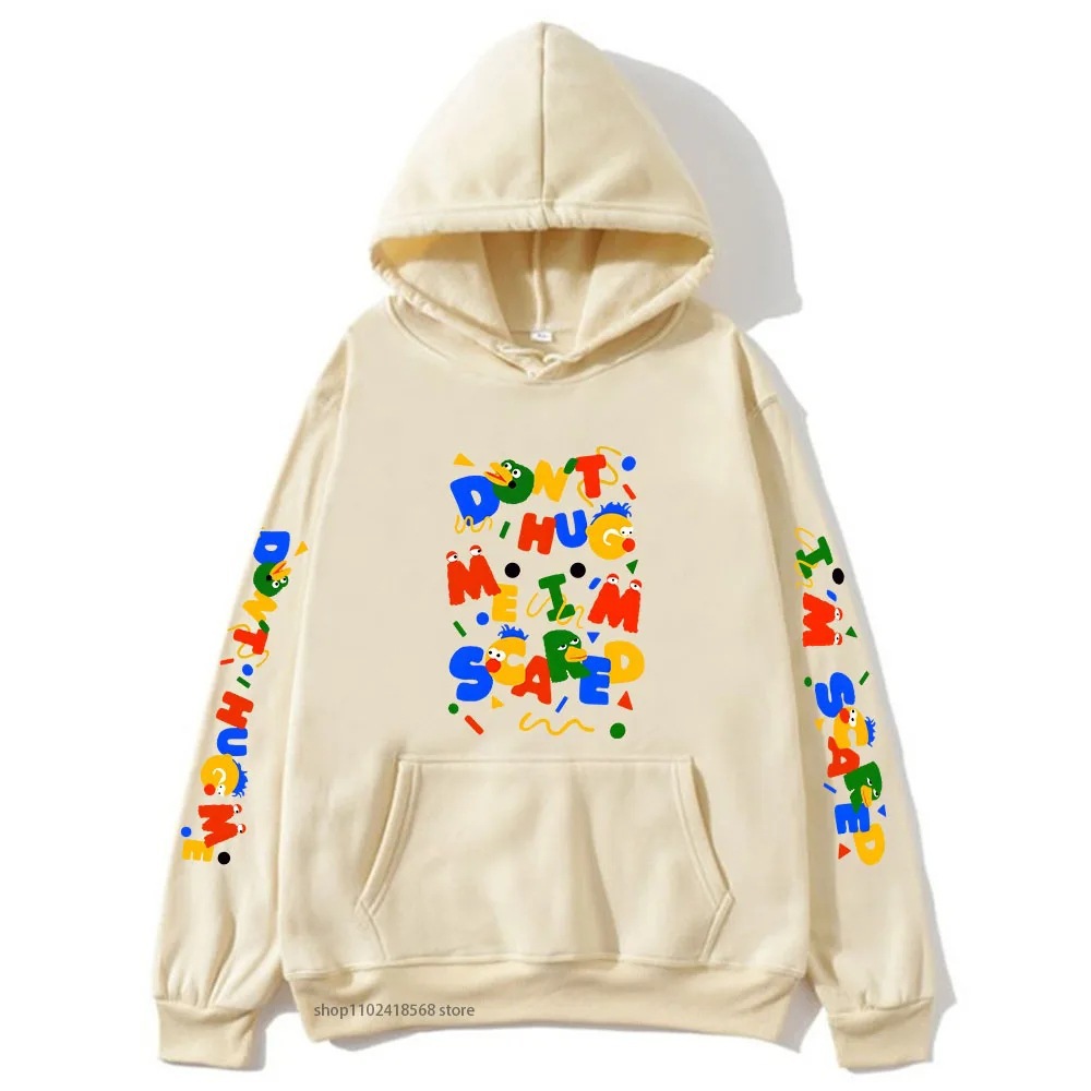 Cartoon Graphic Dont Hug Me Im Scared Hoodies Men's Sweatshi