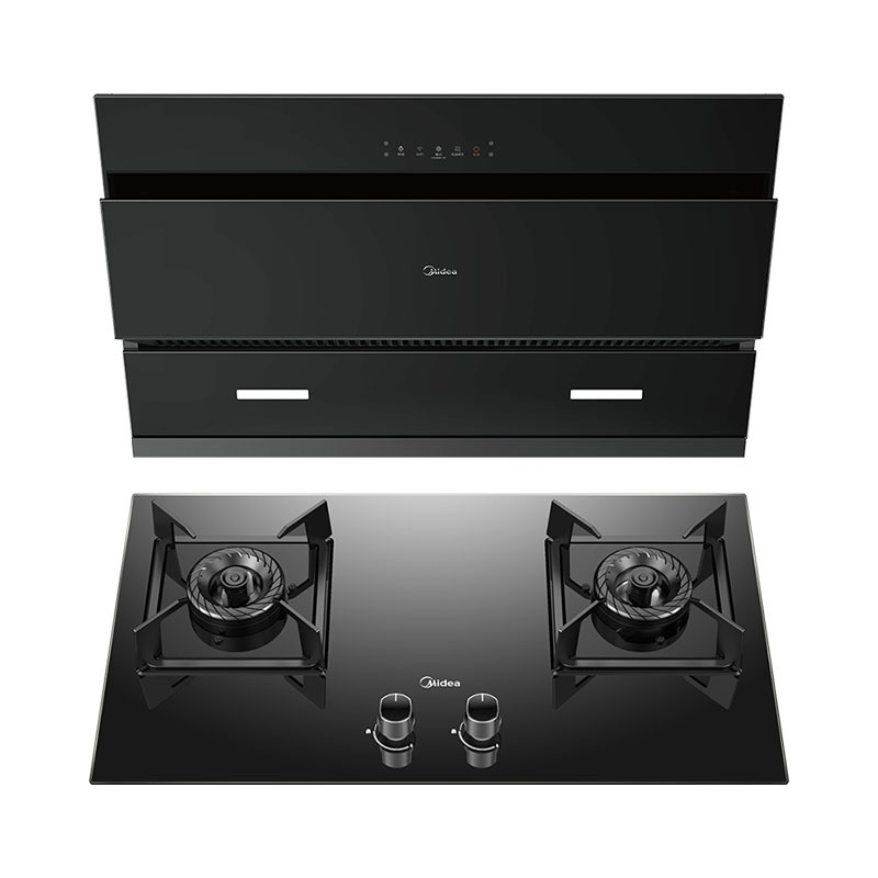 Midea J25S New-Q330-T Range Hood Set J25S Range Hood + Q330 Natural Gas Stove