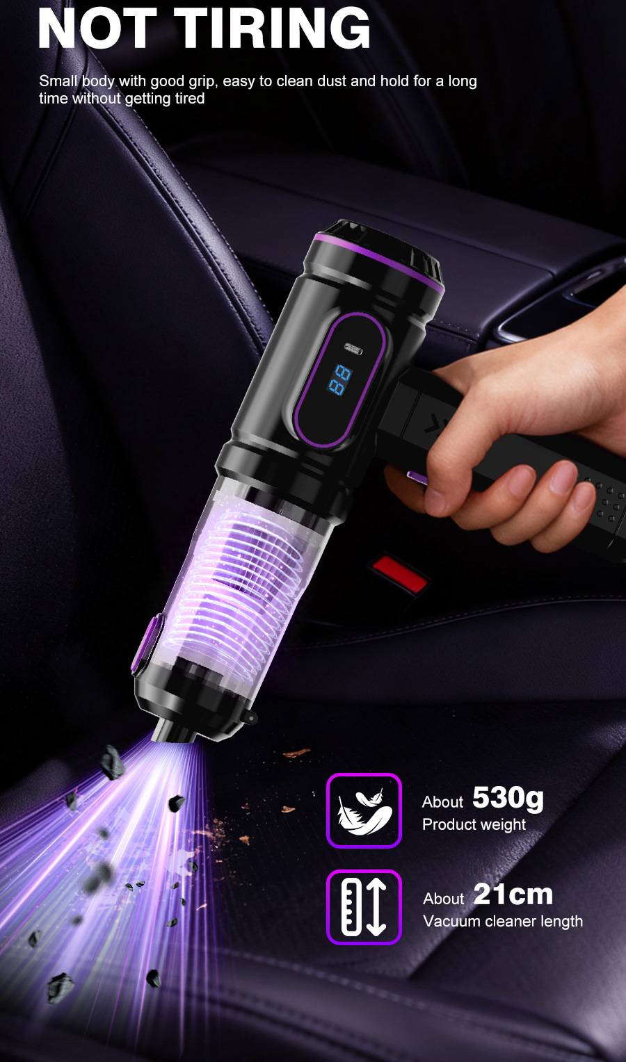 New Wireless Vacuum Cleaner with Blowing and Suction Functions, One-Touch Dust Dumping, Handheld Dust Blower, High-Power Suction, Car Vacuum Cleaner