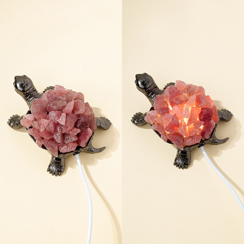 Racimo de cristal natural transfronterizo, adornos de tortuga, cristal púrpura, amarillo y blanco, piedra en bruto, piedra de expansión, adornos artesanales de bricolaje hechos a mano