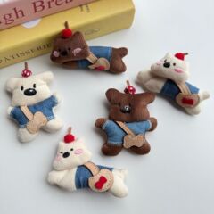 韓国イン新しいデニムバックパッククマ子犬子供ヘアピンネックレスジュエリーアクセサリー衣類 diy アクセサリー