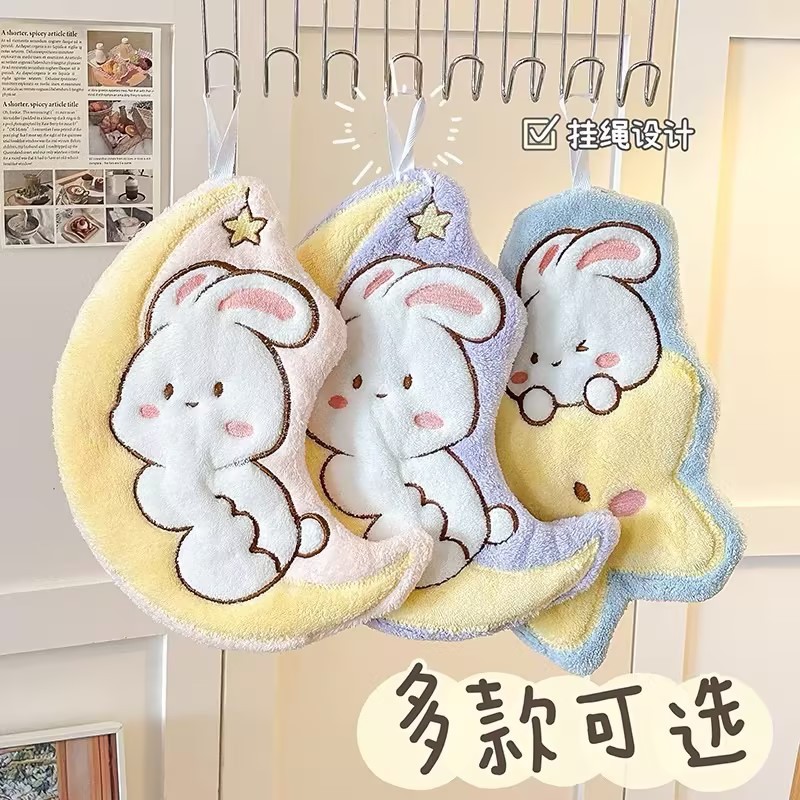 卸売り吸水の小さい手ぬぐいのかわいい漫画の雑巾の萌えのウサギのシリーズの手ぬぐいの家庭用の掛け式の子供は手を拭きます。|undefined