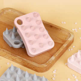 跨境长方形硅胶洗头按摩刷柔软刷子婴儿软刷一体成型便携洗头神器