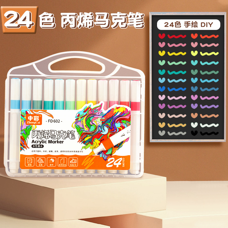 Color doble cabeza 48 36 conjunto estudiante especial lavable y opaco los niños no tóxicos seguros l marcador acrílico medio