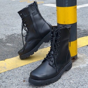 Military Training Boots Men's Outdoor Ultra-light High-top Anti-slip Cold-proof Thin Military Hook Waterproof Workwear Martin Boots Mercenary