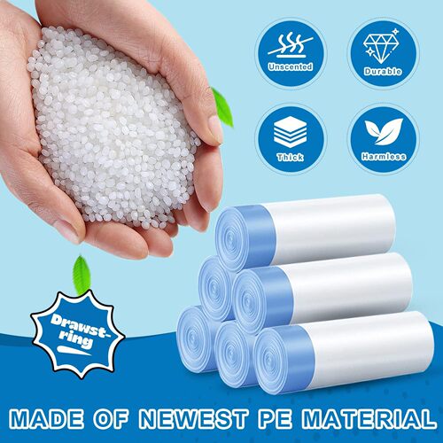 4-gallon drawstring garbage bag with thickened material, tear-resistant, handle design, large size, best-selling