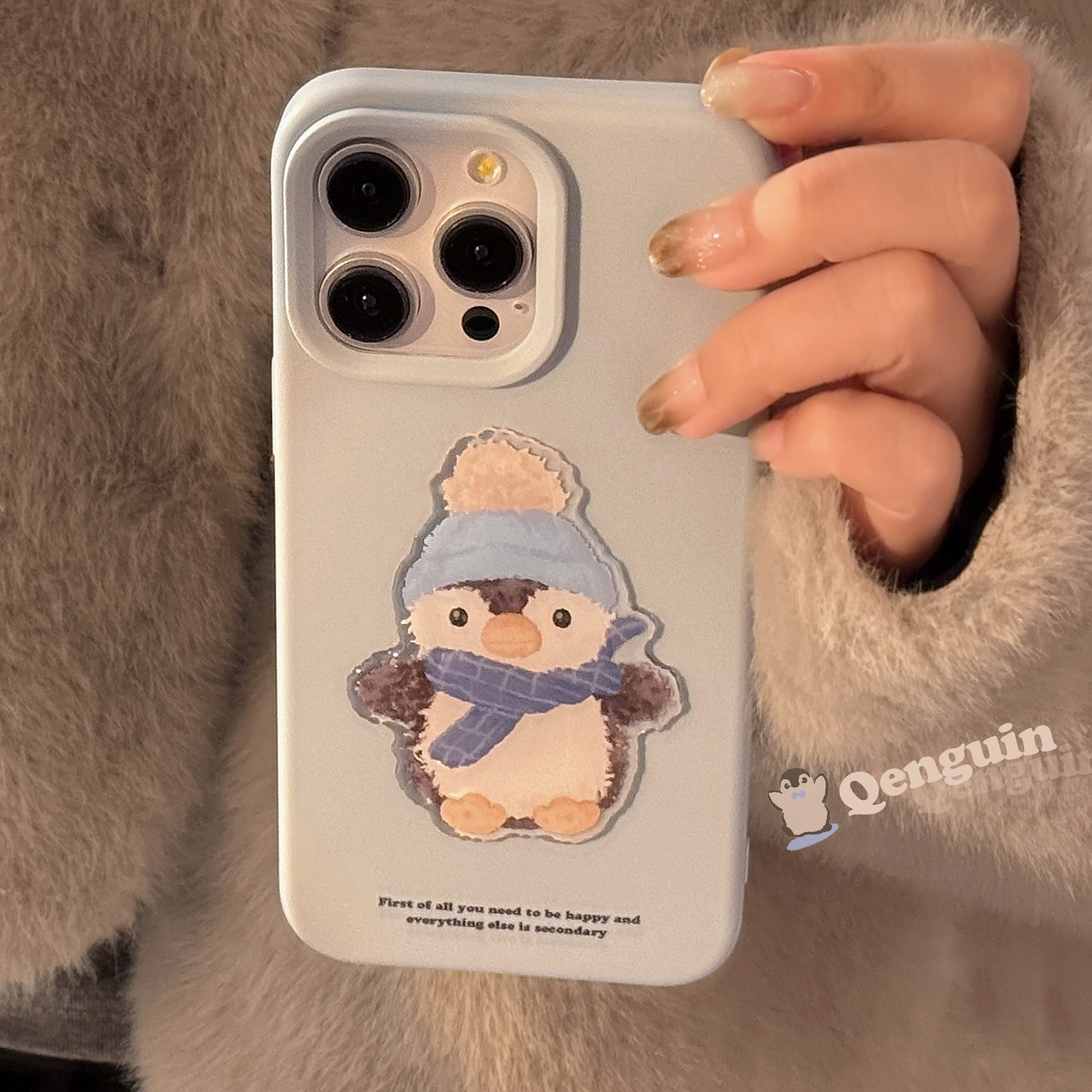 suitable for apple 16 phone case 15promax cute penguin baby iphone14 stereo 13 couple 12 silicone