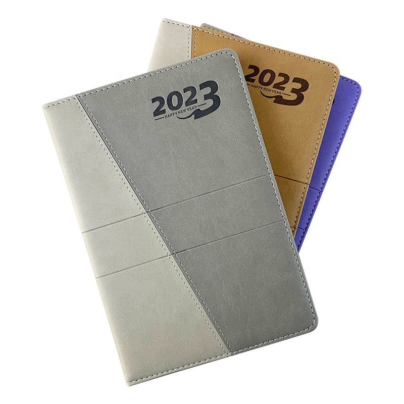 Amerpromo 2023 A5 하드 커버 구성 일기 365 일정 일기 플래너 주간 플랫 레이아웃 펜