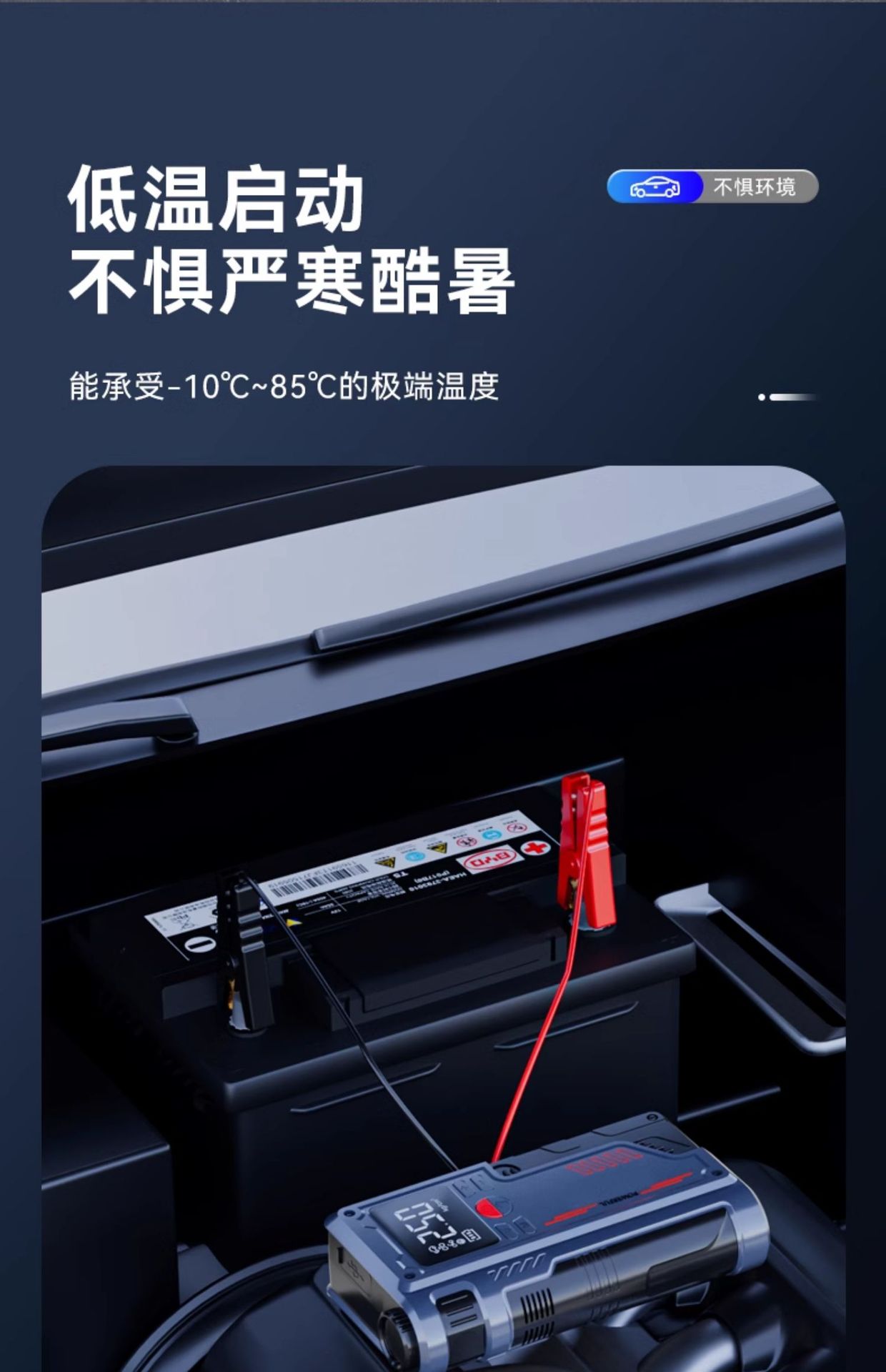 Wireless Air Pump, Portable Car Tire Inflator, Pressure Measurement, Emergency Starting Power Supply, All-In-One Smart Car Device