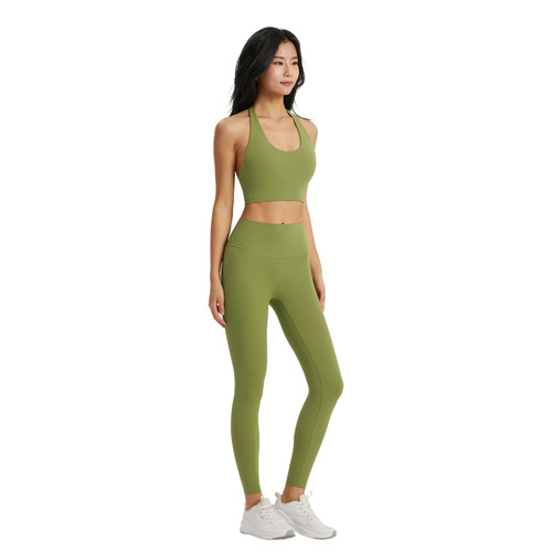 NUF Bare Sensation Neck Strap Yoga Bra Top for Women - Autumn Style, One-Piece with Built-in Bra Pads, Sports Bra for Fitness and Yoga