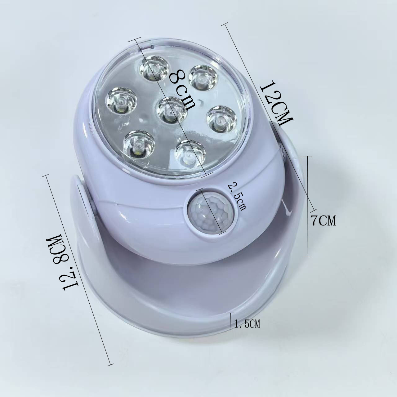 En stock nuevo 360 grados del cuerpo humano sensor de luz giratoria de inducción luz de la noche del sensor de luz