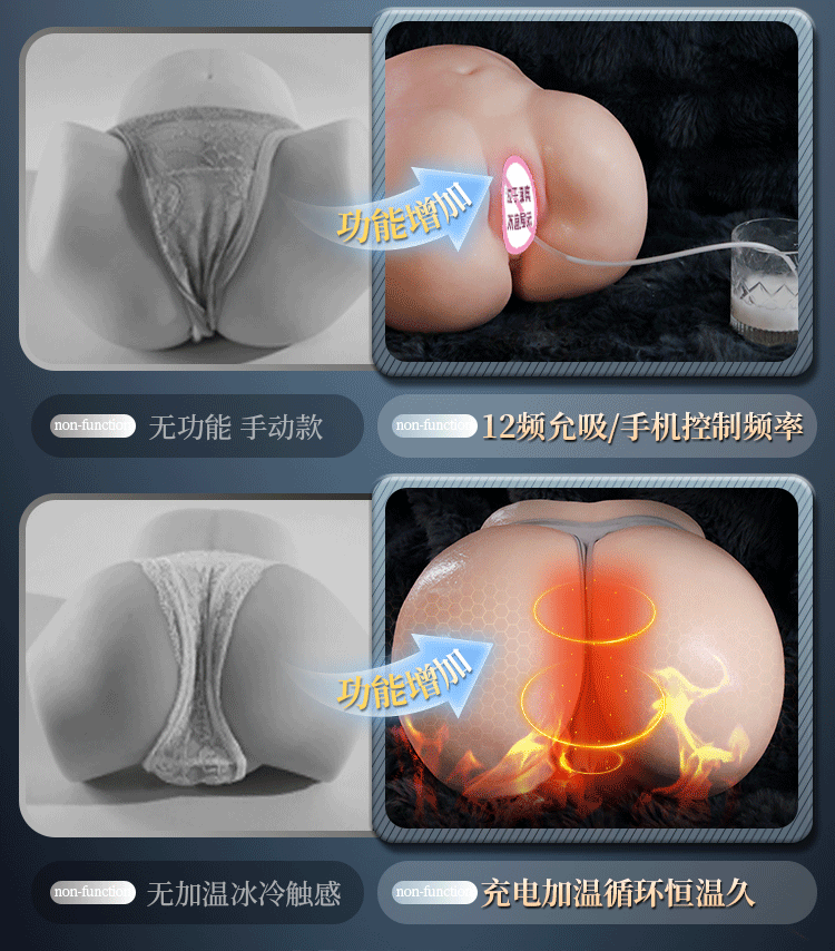Jiuai Half-Body Inverted Doll with APP Suction, Heating and Vibration, TPE — detail image 9